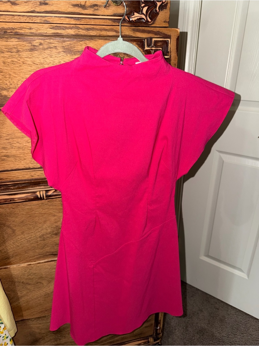 ASOS Hot Pink Mock-Neck Mini Dress